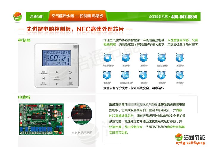 浩通10P空氣能熱泵頂出風(fēng)GT-SKR100(KFXRS-33Ⅱ)系列熱泵電路板與控制器優(yōu)勢(shì)圖解
